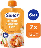 Sunar Vegetables with chicken and rice 6m+, 7×120 g - Meal Pocket