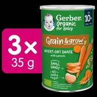 GERBER Organic křupky s mrkví 3× 25 g - Crisps for Kids