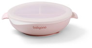 BabyOno silikonový talíř s přísavkou a víčkem růžový - Dětský talíř