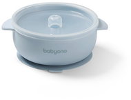 BabyOno silicone cup with lid blue - Children's Bowl