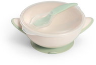 BabyOno closable with suction cup and spoon, cream sage - Children's Bowl