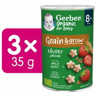 GERBER Organic strawberry puffs 3× 25g - Crisps for Kids