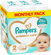 PAMPERS Premium Care size 2 (204 pcs) - Disposable Nappies