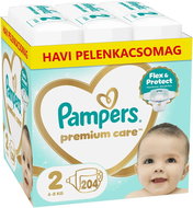 PAMPERS Premium Care 2 (204 db) - Eldobható pelenka