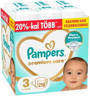 PAMPERS Premium Care 3 (216 db) - Eldobható pelenka