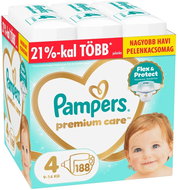 PAMPERS Premium Care 4 (188 db) - Eldobható pelenka