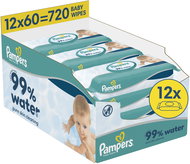 PAMPERS 99% Water 720 pcs (12×60 pcs) - Wet Wipes