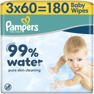 PAMPERS 99% Water 180 pcs (3×60 pcs) - Wet Wipes
