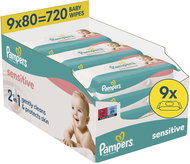 PAMPERS Sensitive 720 pcs (9×80 pcs) - Wet Wipes
