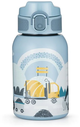 PETITE&MARS Stainless Steel Thermo Bottle with Straw Work Zone 18m+, 350ml - Children's Water Bottle - Main image