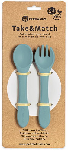 PETITE&MARS Take&Match Frosted Sky 6 m+ - Cutlery Set - Main image