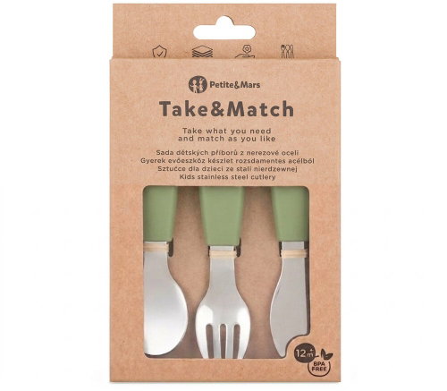 PETITE&MARS Take&Match Sweet Pea 12m+ - Cutlery Set - Main image
