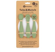 PETITE&MARS Take&Match Silicone Training Spoon Set Sweet Pea 6m+, 3pcs - Cutlery Set