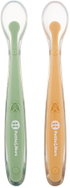 PETITE&MARS Silikonové lžičky s pouzdrem Take&Match Pea Ochre 6m+, 2 ks - Spoon set