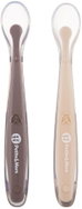 PETITE&MARS Silikonové lžičky s pouzdrem Take&Match Sand Cocoa 6m+, 2 ks - Spoon set