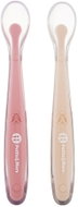 PETITE&MARS Silikonové lžičky s pouzdrem Take&Match Sand Rose 6m+, 2 ks - Spoon set