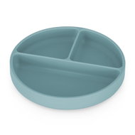 PETITE&MARS Take&Match Silicone Divided Plate Round Frosted Sky 6 m+ - Children's Plate