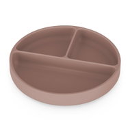 PETITE&MARS Silicone Divided Plate Round Take&Match Velvet Latte 6m+ - Children's Plate