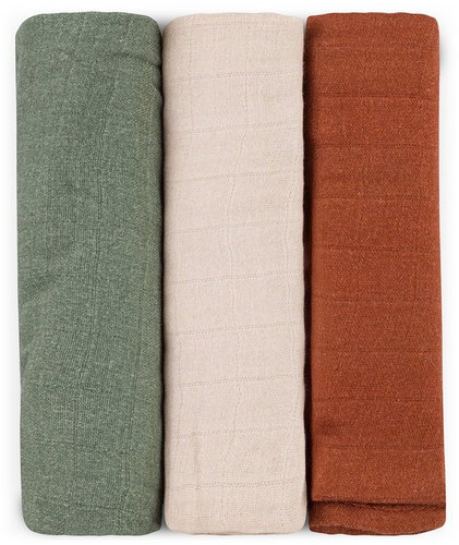 PETITE&MARS Moussy Earth Tones 68 × 68 cm, 3 pcs - Cloth Nappies - Main image
