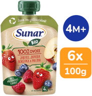 Sunar BIO Jablko jahoda borůvka malina 6× 100 g  - Meal Pocket