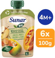 Sunar BIO Jablko hruška mrkev dýně 6× 100 g  - Meal Pocket