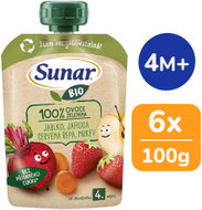 Sunar BIO Jablko jahoda červená řepa 6× 100 g  - Meal Pocket