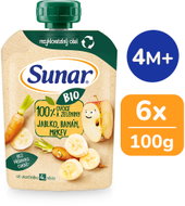 Sunar BIO Jablko banán, mrkev  6× 100 g - Meal Pocket