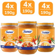 Sunar Meat and Vegetable Baby Food Mixed Flavours 6m+, 12×190g - Baby Food