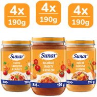 Sunar Meat and Vegetable Baby Food, Mixed Flavours 8/10m+, 12×190g - Baby Food