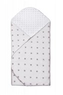 T-TOMI Minky quick wrap, White/Grey Stars - Swaddle Blanket