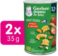 GERBER křupky s mrkví a jahodou 2× 35 g - Crisps for Kids