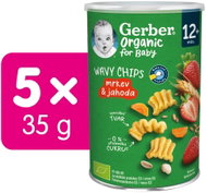 GERBER křupky s mrkví a jahodou 5× 35 g - Crisps for Kids