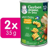 GERBER křupky s mrkví a jablkem 2× 35 g - Crisps for Kids