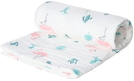 AKUKU muslin blanket 110 × 105 cm, flamingos - Blanket