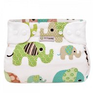 T-TOMI orthopaedic abduction panties - snaps, Green Elephants (5 - 9 kg) - Abduction Nappies