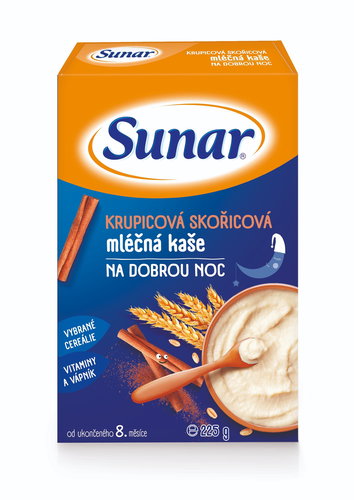 Sunar Milk Porridge for Good Night Semolina Cinnamon 225g - Milk Porridge - Main image