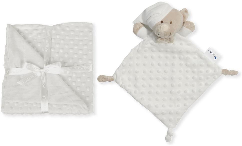 INTERBABY Puha golyós pléd és alvóka, krémszín