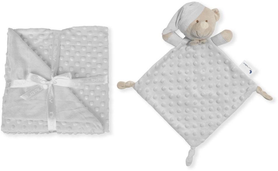 INTERBABY puha golyós takaró és alvóka, szürke