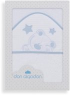 INTERBABY Frottír fürdőlepedő (100 × 100 cm) mackó csillaggal, fehér-kék - Gyerek fürdőlepedő