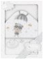 INTERBABY Frottír fürdőlepedő (100 × 100 cm) mackó ejtőernyővel, fehér, szürke szegély - Gyerek fürdőlepedő