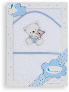 INTERBABY Terry Towel (100 × 100cm) Teddy Bear Daddy, White and Blue - Children's Bath Towel