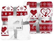 FARO mikroplyšová deka baránok Sherpa Červený sneh 150 × 200 cm - Deka