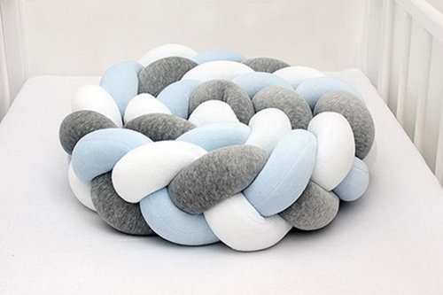 SCAMP Cop 210cm White Grey, Blue - Crib Bumper - Main image