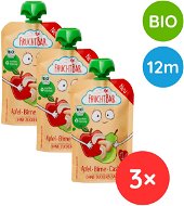 FruchtBar BIO ovocné vrecko jablko, hruška a kešu 3× 100 g - Kapsička pre deti