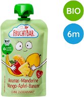 FruchtBar BIO ovocné vrecko s jablkom, ananásom, mangom, banánom a mandarínkou 100 g - Kapsička pre deti