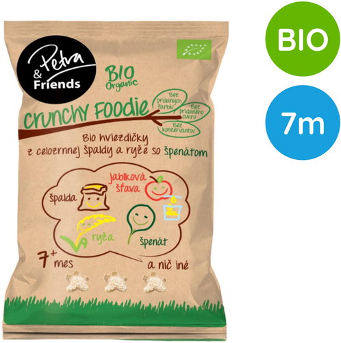 Petra & Friends BIO špaldové hvězdičky s rýží a špenátem 30 g - Crisps for Kids - Main image