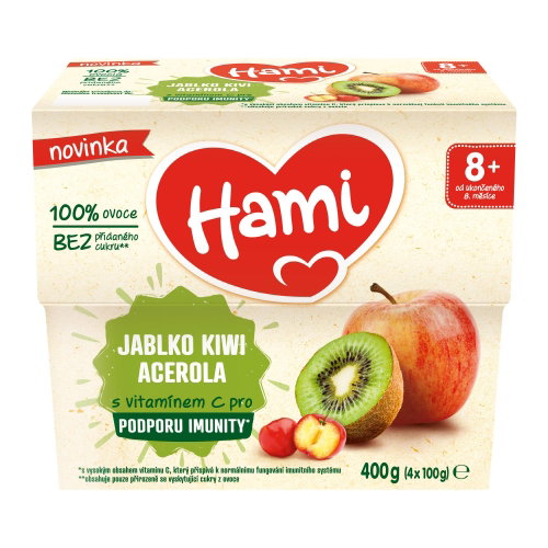 Hami fruit snack 100% Apple kiwi acerola 4×100 g - Baby Food - Main image