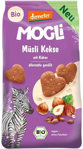 MOGLi Organic cocoa muesli biscuits (Demeter certified) 125 g - Children's Cookies - Main image