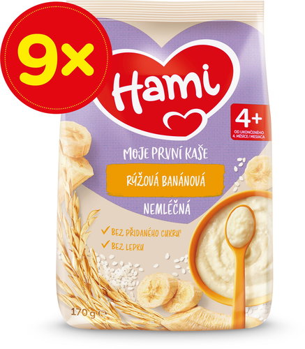 Hami My First Porridge non-dairy rice banana 4+, 9×170 g - Dairy-Free Porridge - Main image