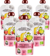 Rudolfs Organic Apple, banana, strawberry with cream 6 × 110 g - Meal Pocket